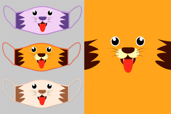 Download Lion Face Cute Mask Print Template - Print Collection
