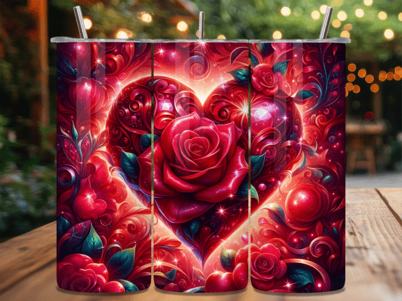 Download Valentine Gemstone Heart Roses Tumbler - Premium Bundle