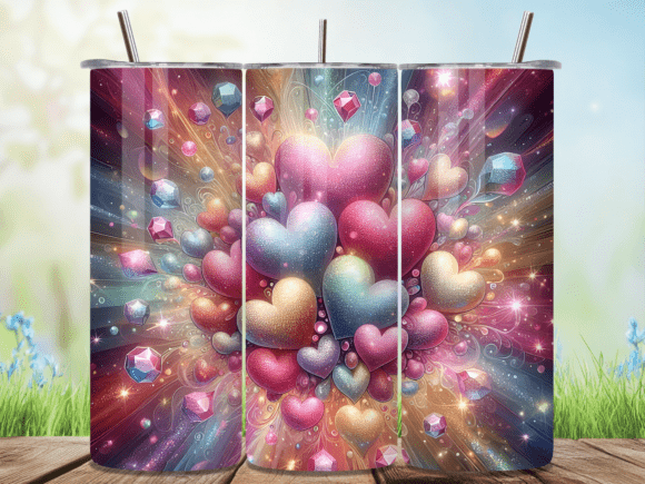 Download Gemstone Heart Valentine Tumbler Wrap - Gemstone heart Collection