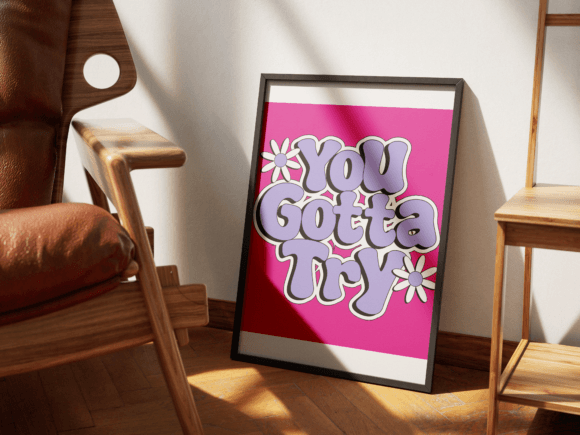Download You Gotta Try Retro Print Template - Print Collection