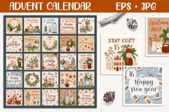 Download Christmas Advent Calendar Print Template - Print Collection