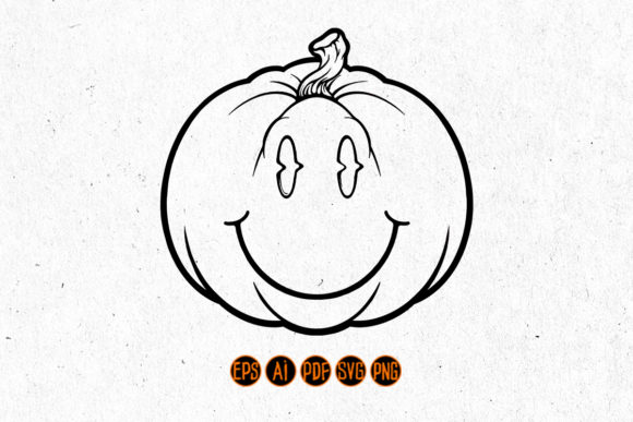 Download Smiling Happy Pumpkin Illustration Line - Pumpkin illustration Collection