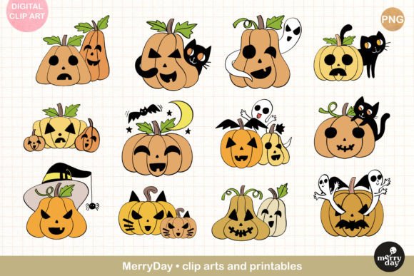 Download 12 Halloween Pumpkin Illustration Design - Pumpkin illustration Collection
