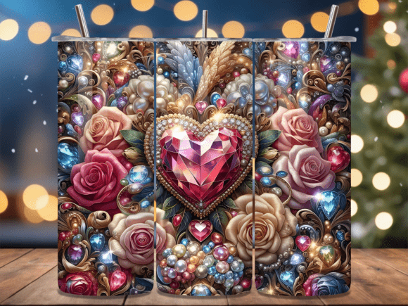 Download Valentine's Day Gemstone Heart Tumbler - Premium Resources