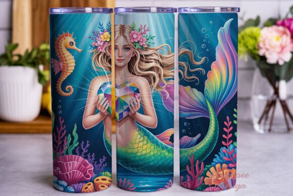 Download Mermaid Gemstone Heart Skinny Tumbler - Premium Resources