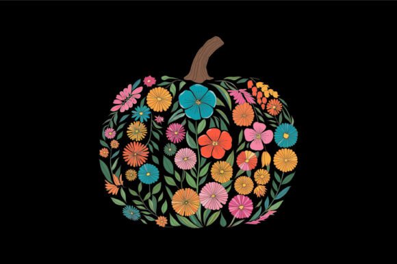 Download Floral Autumn Pumpkin Illustration Art - Pumpkin illustration Collection