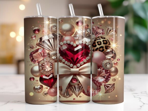 Download Leopard Bow Gemstone Heart 20oz Tumbler - Premium Resources